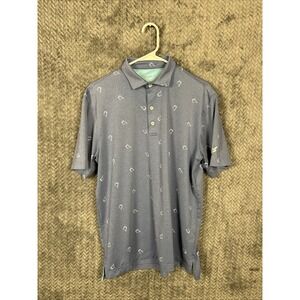 Johnnie O Shirt Mens M All Over Print Cocktail Performance Golf Polo Stretch